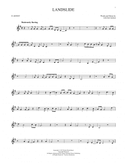 page one of Landslide (Clarinet Solo)