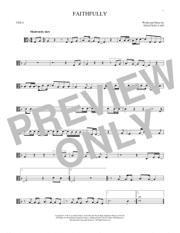 page one of Faithfully (Viola Solo)