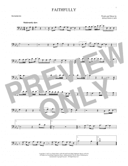 page one of Faithfully (Trombone Solo)