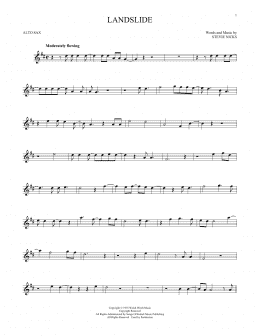 page one of Landslide (Alto Sax Solo)