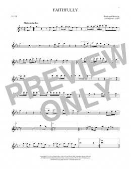 page one of Faithfully (Flute Solo)