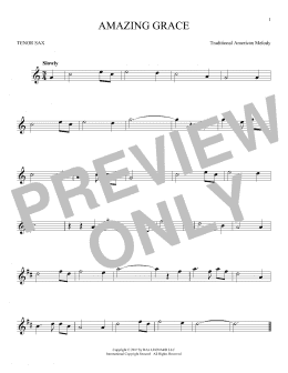 page one of Amazing Grace (Tenor Sax Solo)