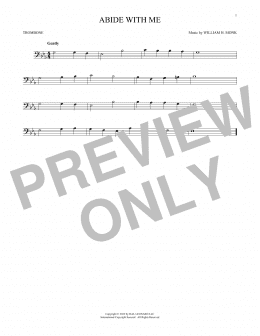 page one of Abide With Me (Trombone Solo)