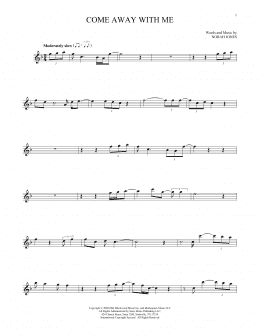 page one of Come Away With Me (Flute Solo)