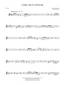 page one of Come Away With Me (Violin Solo)