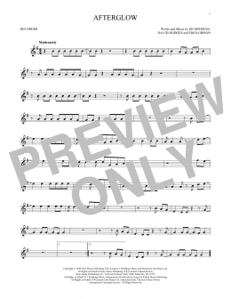 page one of Afterglow (Recorder Solo)