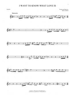 page one of I Want To Know What Love Is (Violin Solo)
