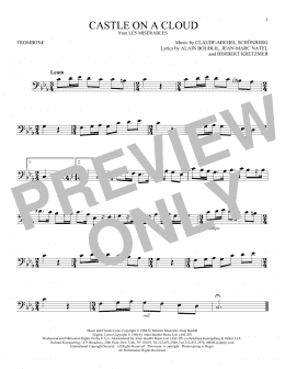 page one of Castle On A Cloud (from Les Miserables) (Trombone Solo)