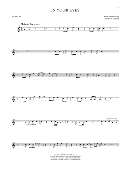 page one of In Your Eyes (Recorder Solo)