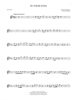 page one of In Your Eyes (Alto Sax Solo)
