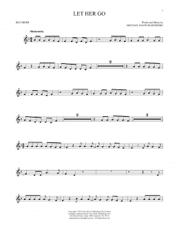 page one of Let Her Go (Recorder Solo)
