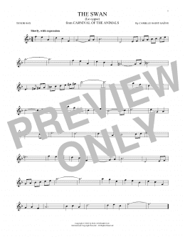 page one of The Swan (Le Cygne) (Tenor Sax Solo)