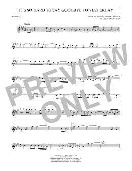 page one of It's So Hard To Say Goodbye To Yesterday (Alto Sax Solo)