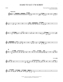 page one of Hard To Say I'm Sorry (French Horn Solo)