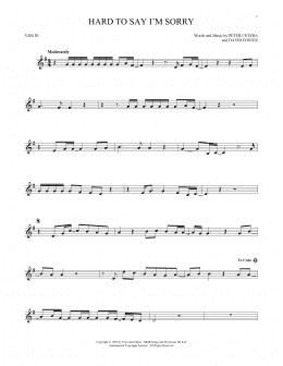 page one of Hard To Say I'm Sorry (Violin Solo)