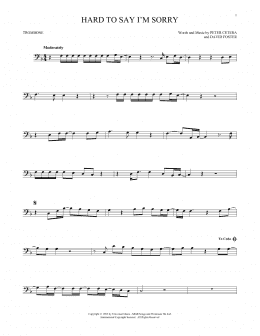 page one of Hard To Say I'm Sorry (Trombone Solo)
