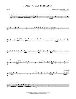 page one of Hard To Say I'm Sorry (Flute Solo)