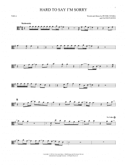 page one of Hard To Say I'm Sorry (Viola Solo)