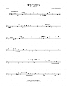 page one of Meditation (Cello Solo)