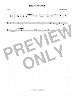 page one of Shenandoah (Viola Solo)