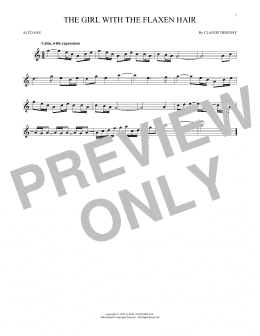 page one of La Fille Aux Cheveux De Lin (The Girl With The Flaxen Hair) (Alto Sax Solo)