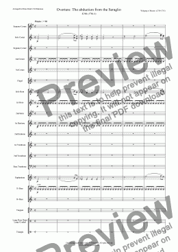 page one of Overture: The abduction from the Seraglio (Brass Band)
