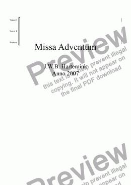 page one of Missa Adventum