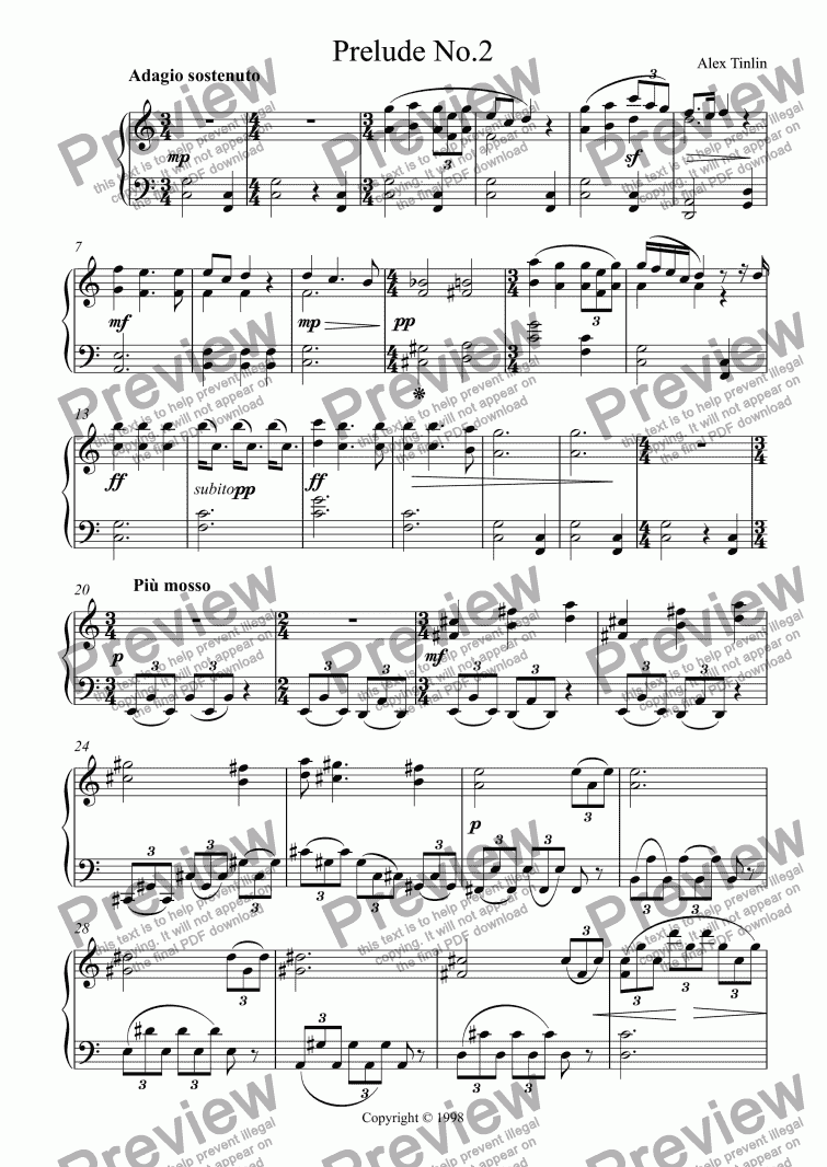page one of Prelude No.2