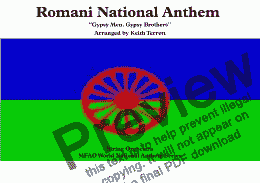 page one of Romani National Anthem ''Gelem, Gelem'' - ''Romale Shavale''  for String Orchestra (MFAO World national Anthem Series)
