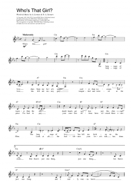 page one of Who's That Girl? (Lead Sheet / Fake Book)