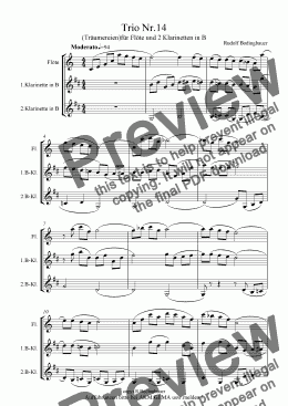 page one of Trio Nr.14 für Flöte in C und 2 Klarinetten n B