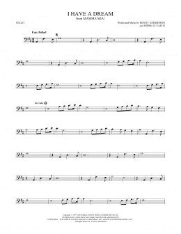 page one of I Have A Dream (Cello Solo)
