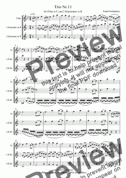 page one of Trio Nr.11 für Flöte in C und 2 Klarinetten in B