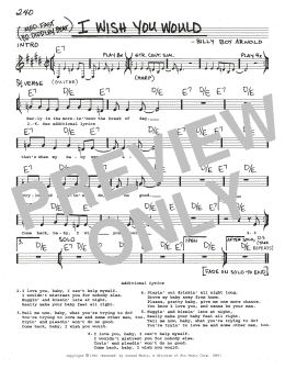 page one of I Wish You Would (Real Book – Melody, Lyrics & Chords)