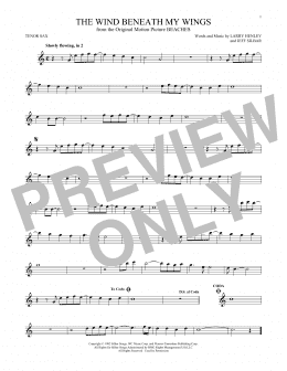 page one of The Wind Beneath My Wings (Tenor Sax Solo)