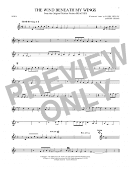 page one of The Wind Beneath My Wings (French Horn Solo)
