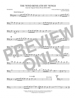 page one of The Wind Beneath My Wings (Trombone Solo)