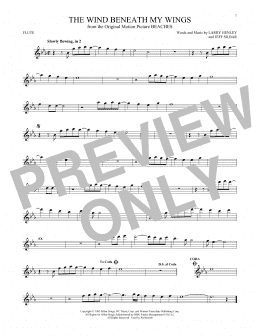 page one of The Wind Beneath My Wings (Flute Solo)