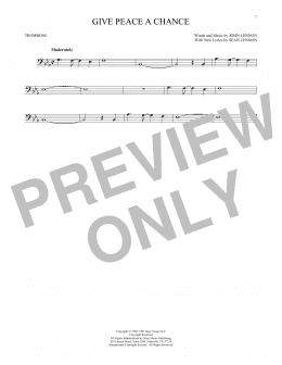 page one of Give Peace A Chance (Trombone Solo)
