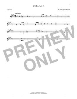 page one of Lullaby (Alto Sax Solo)