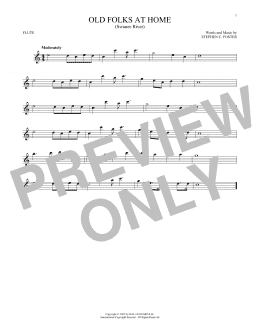 page one of Old Folks At Home (Swanee River) (Flute Solo)