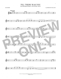 page one of Till There Was You (from The Music Man) (Recorder Solo)