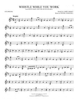 page one of Whistle While You Work (from Snow White And The Seven Dwarfs) (Xylophone Solo)