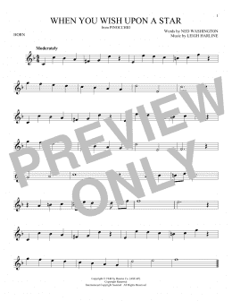 page one of When You Wish Upon A Star (from Pinocchio) (French Horn Solo)