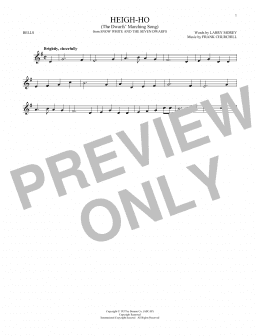 page one of Heigh-Ho (from Snow White And The Seven Dwarfs) (Bells Solo)