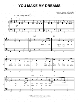page one of You Make My Dreams (Very Easy Piano)