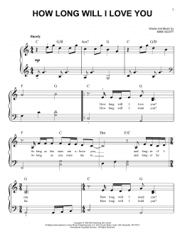 page one of How Long Will I Love You (Very Easy Piano)