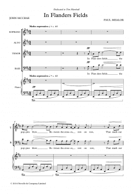 page one of In Flanders Fields (SATB Choir)
