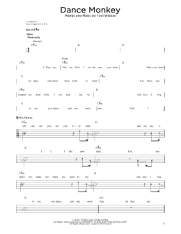 kommando Scorch Omhyggelig læsning Dance Monkey (Easy Bass Tab) - Print Sheet Music Now