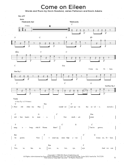 page one of Come On Eileen (Easy Bass Tab)